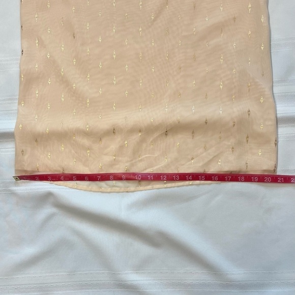 Tank Top Lauren Conrad Floral Crochet Lace Trim Metallic Gold‎ Print Sz L EUC - Picture 11 of 13